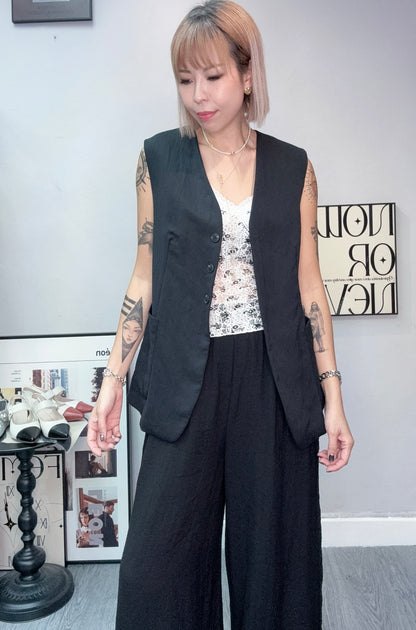 (-20%)V neck side pocket vest outer #00565