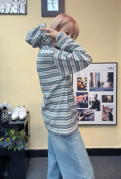 With hat striped top #00910