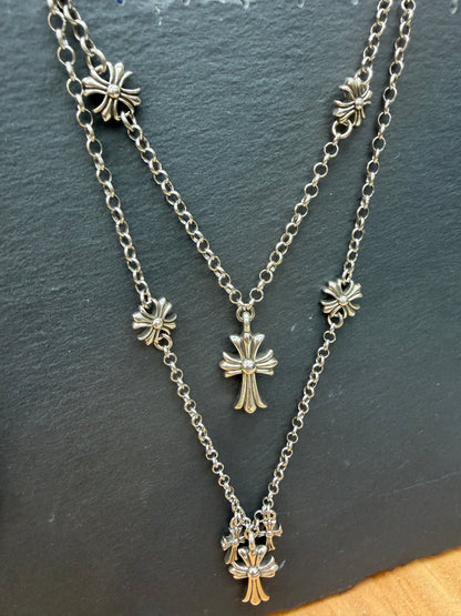 Double layered gothic oxidized necklace #ass013