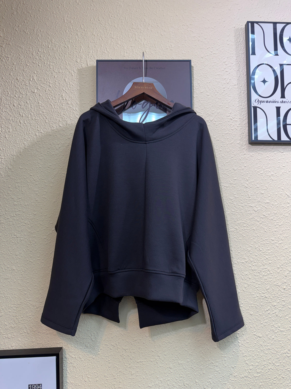 With hat space cotton hoodie #01024