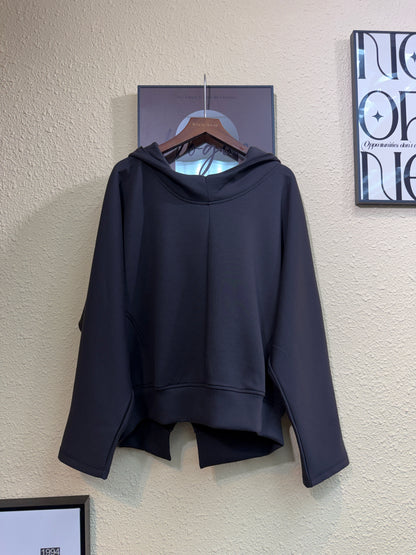 With hat space cotton hoodie #01024