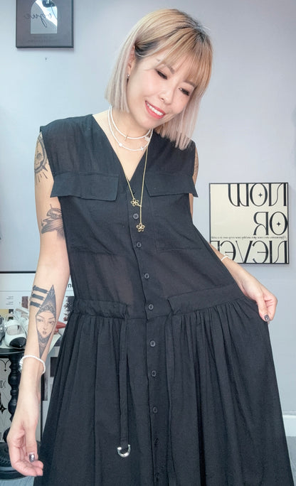 (-30%)Front pockets tank one piece #00783