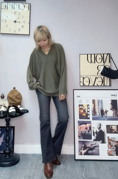 V neck loose knit #00230