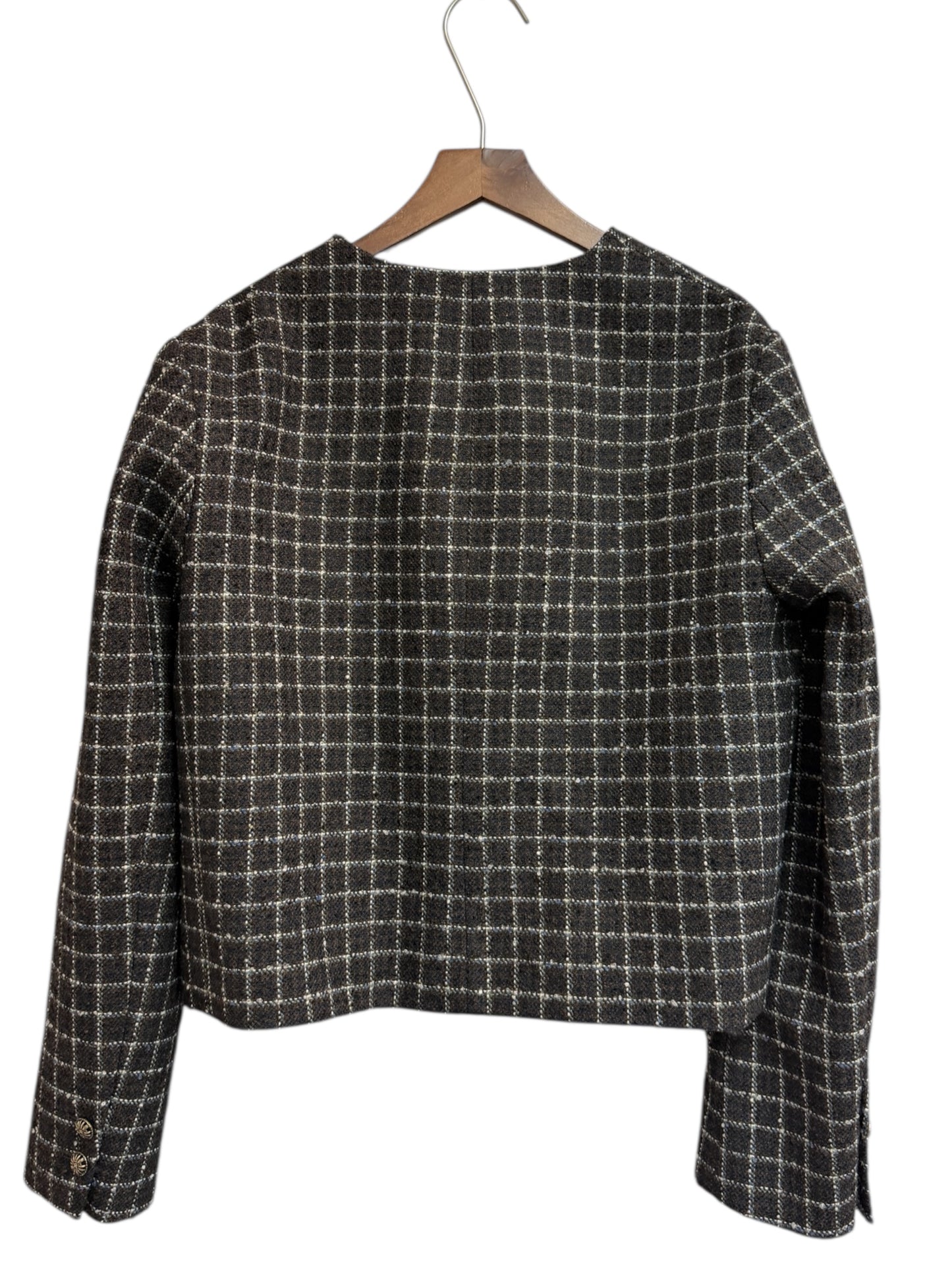 Grid tweed jacket