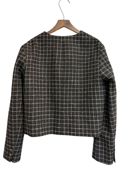 Grid tweed jacket