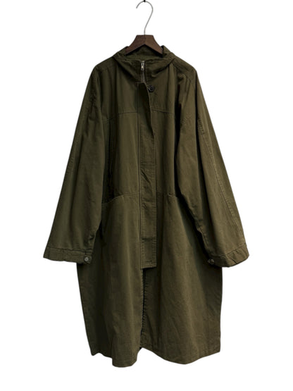 Plain zip long jacket #00053