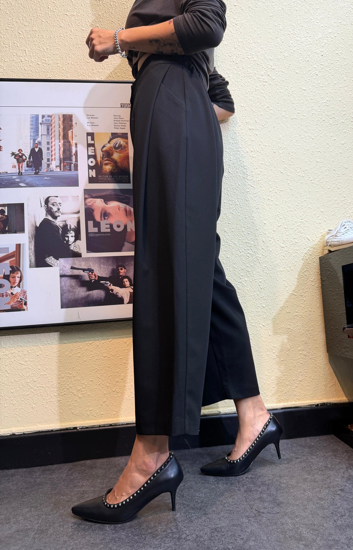 Half elastic baggy pants #00927