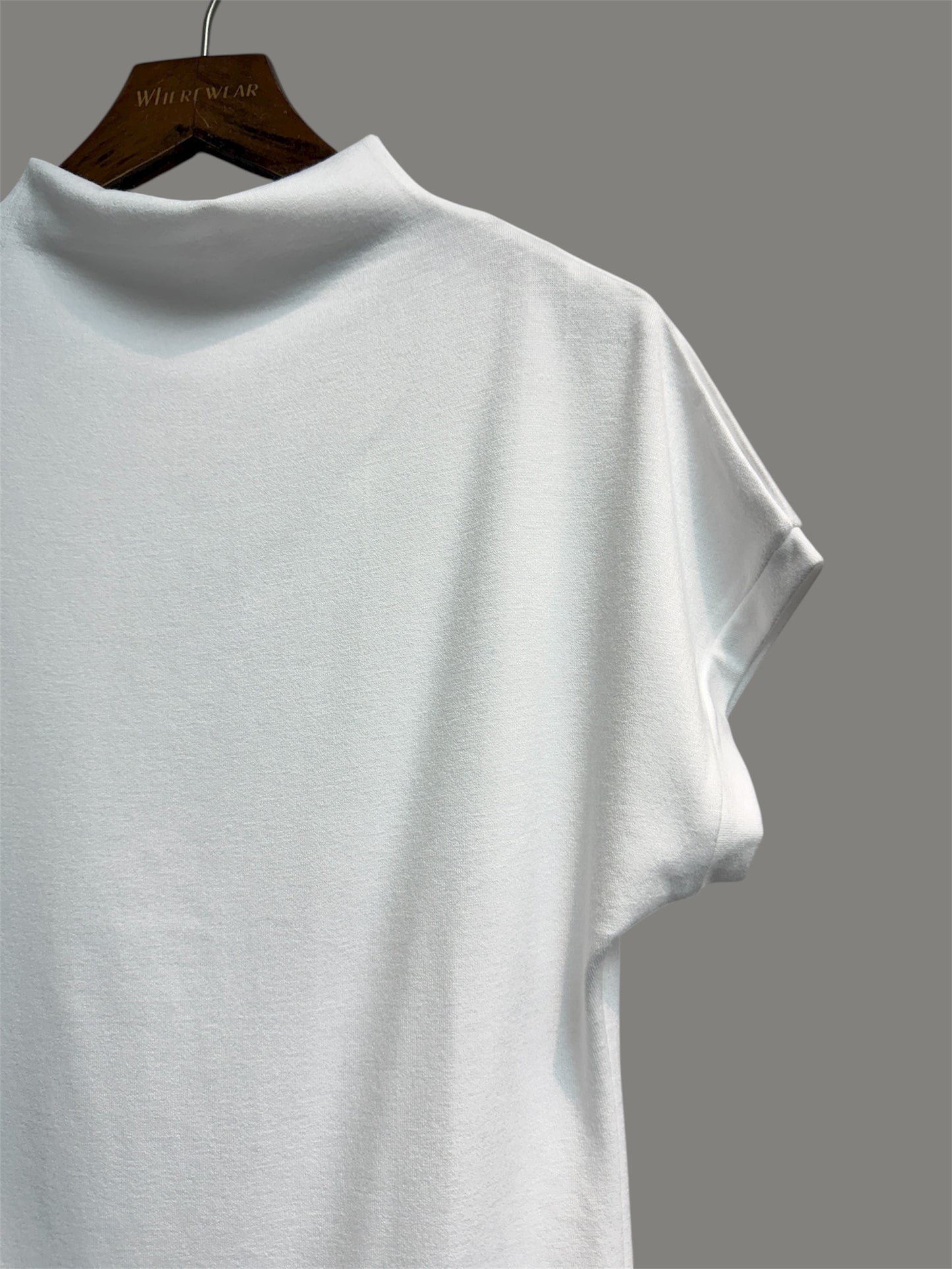 Half stand collar short sleeves tee #00019