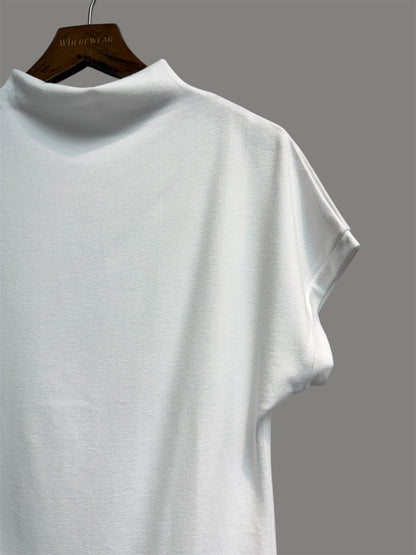 Half stand collar short sleeves tee #00019