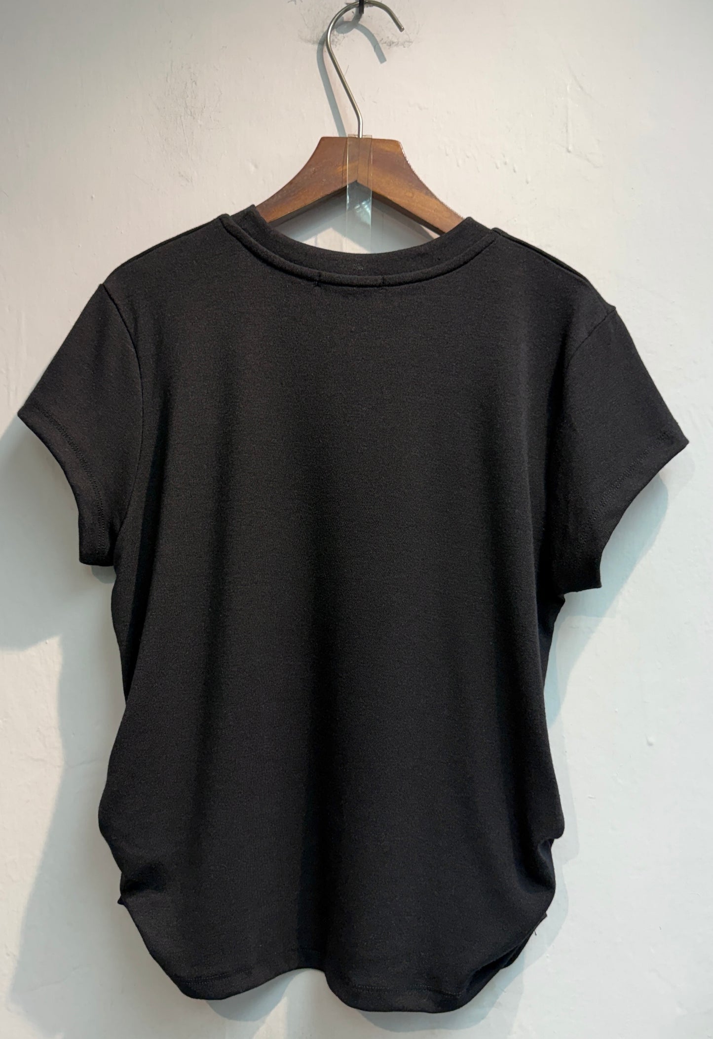 Side pleated spandex tee #00698