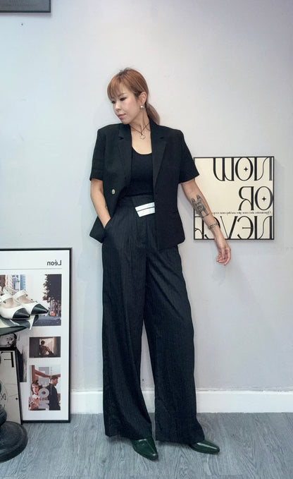 Plain short sleeves slim cut blazer #00611