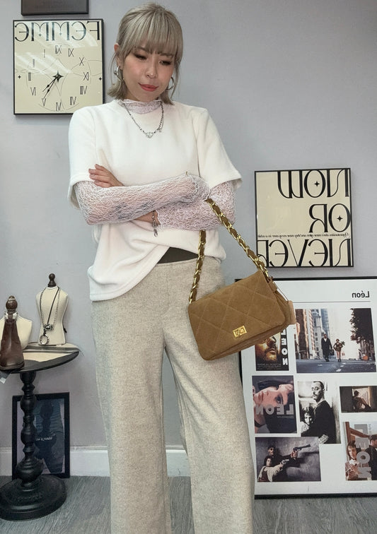 Leopard skin two way leather bag