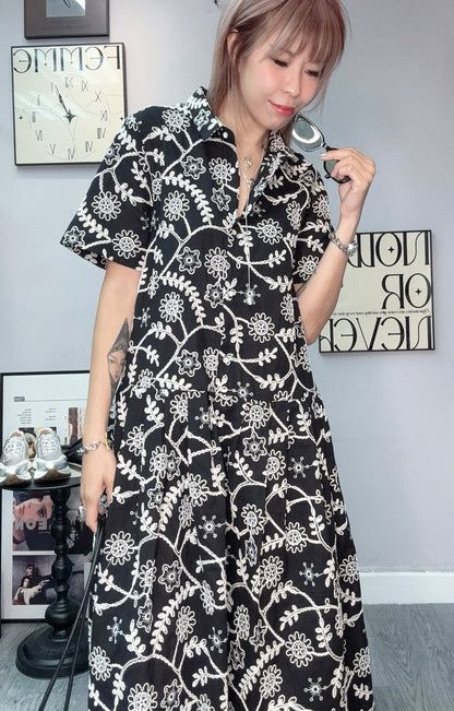 Full embroidery dress #00608