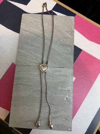 Engraved heart-shaped lariat necklace #ass001