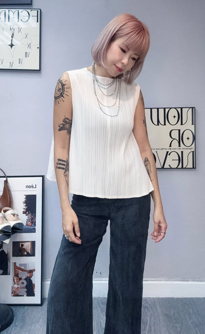 Rib sleeveless top #00831
