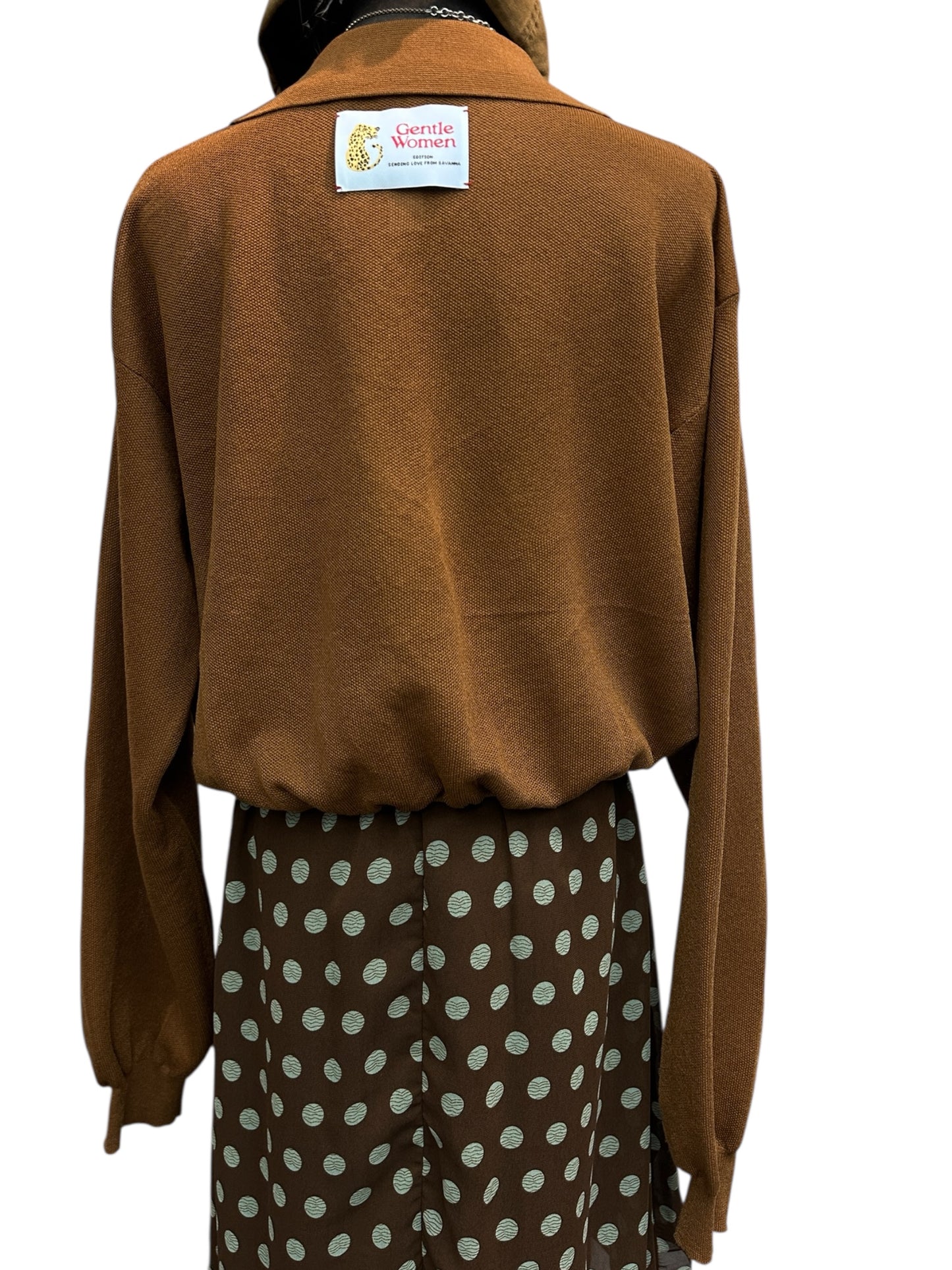 Polo knit long sleeves top