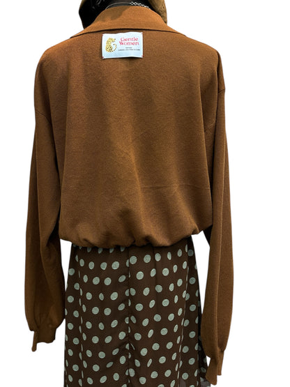 Polo knit long sleeves top