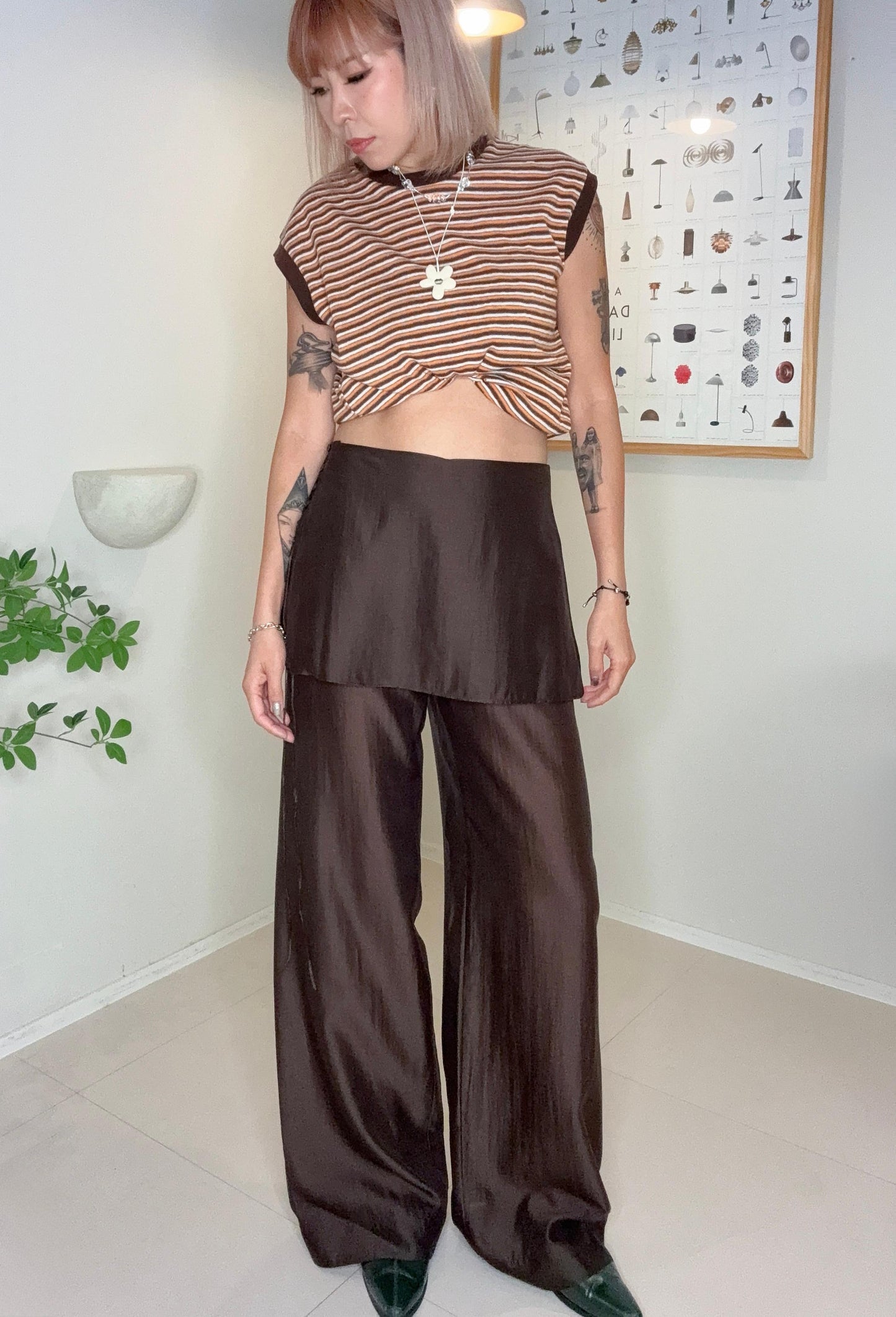 Two in one silky pants #00705