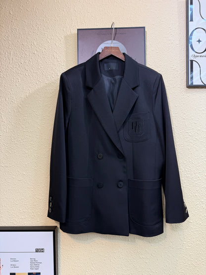 “H” embroidery pocket blazer #00972