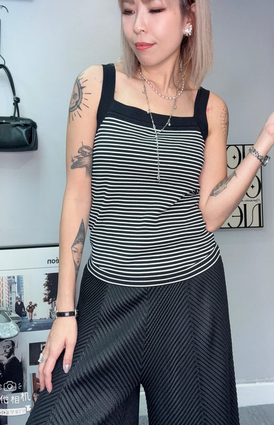 Striped knitted cami #00725