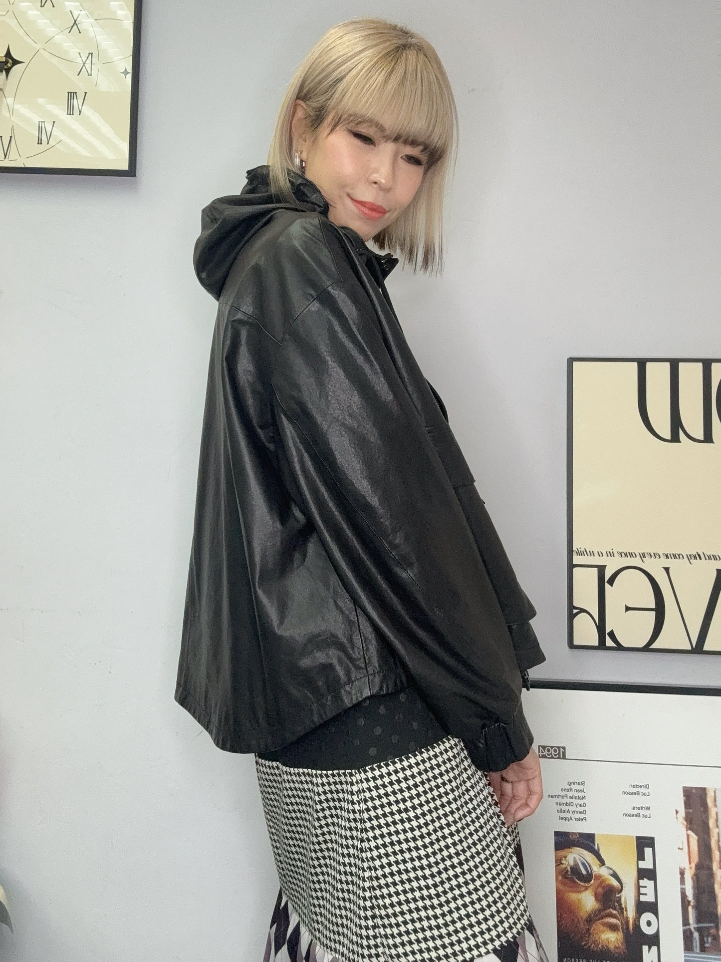 2-pockets leather jacket