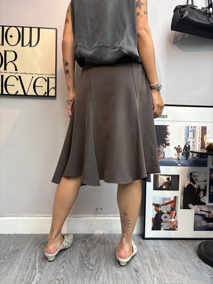 Rope waist washing silk skirt #00614