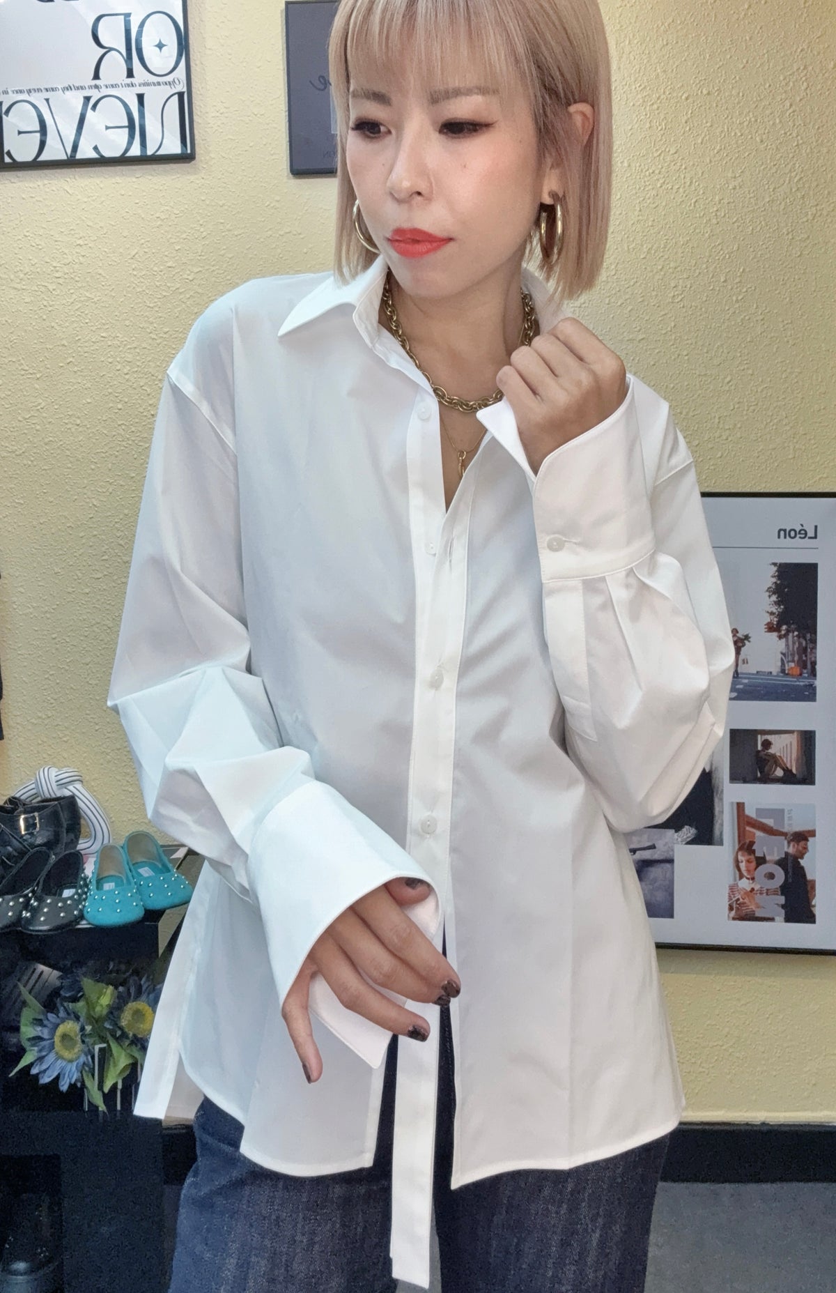 Red words loose shirt #00968