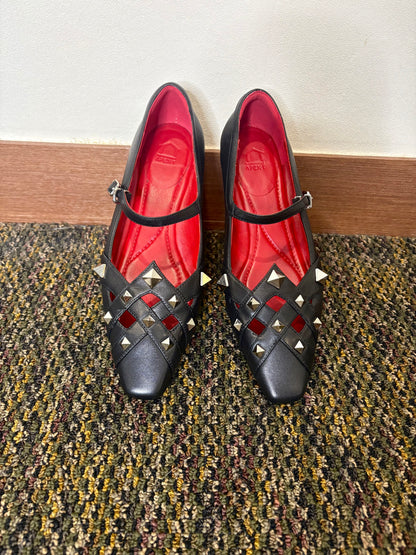 Calfskin Rockstud mary Janes