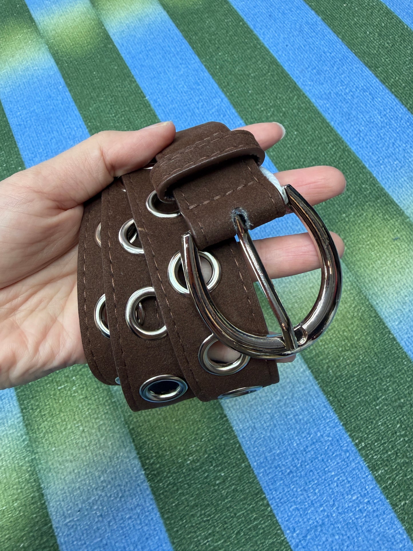 Fake leather belt