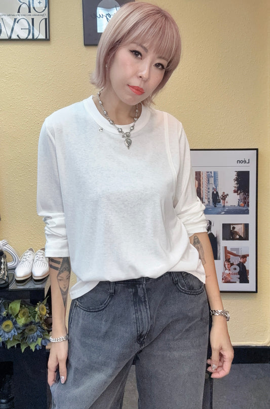Silver tag long sleeve tee #00893