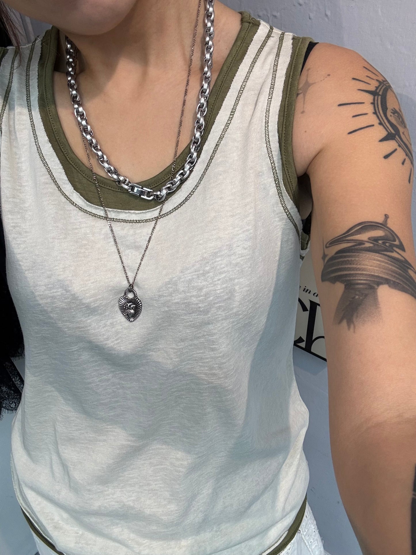 Fake two pieces tank #00631