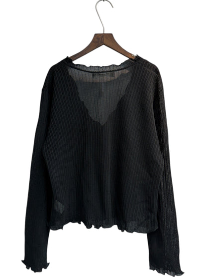 Big v neck knit cardigan #00503