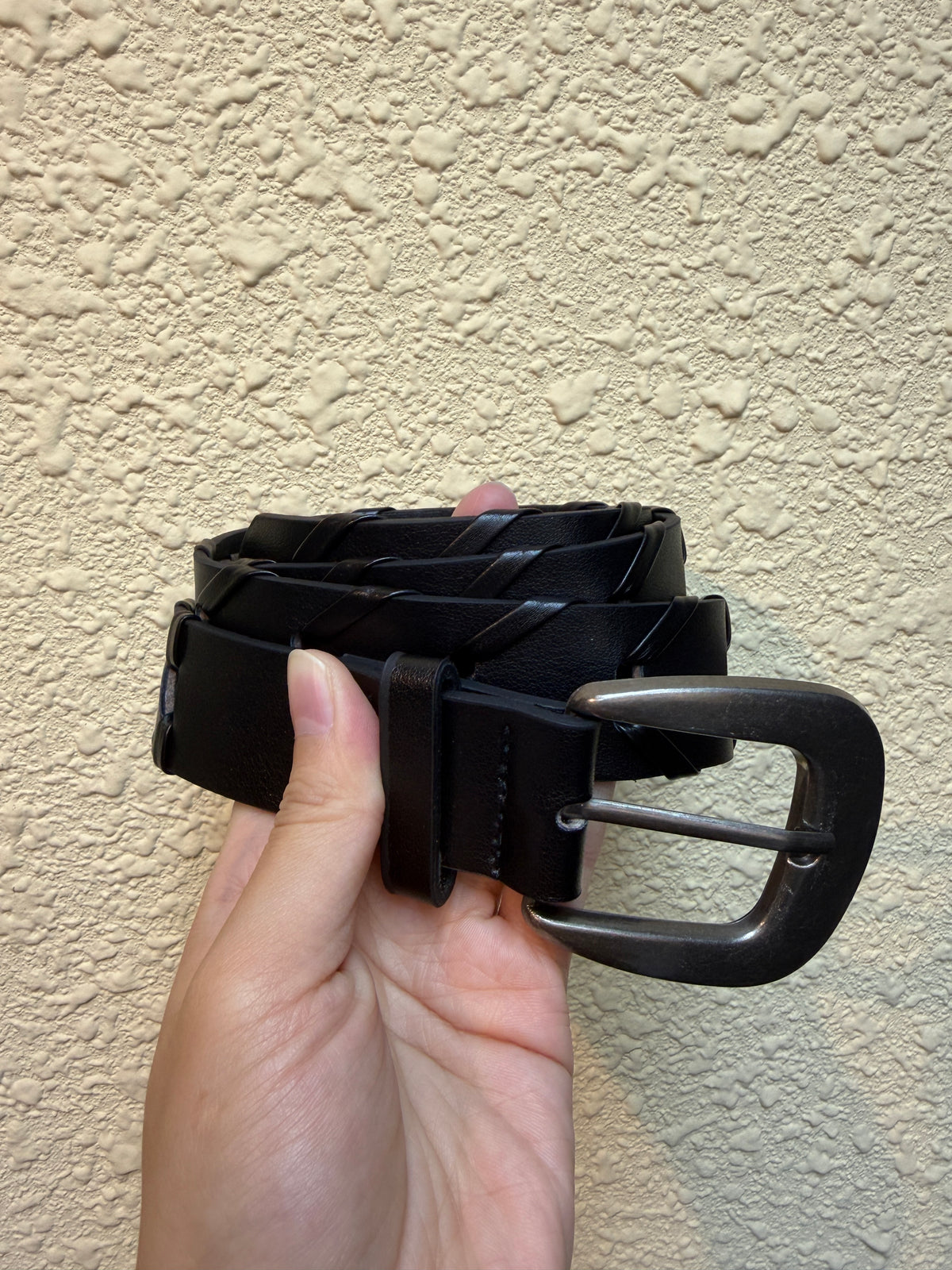 Faux leather belt