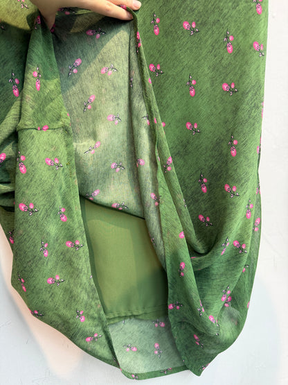 Floral pattern chiffon skirt #00685