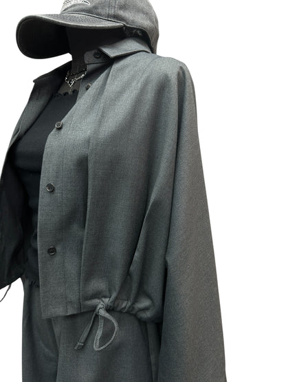 (-30% off)Batwing sleeve jacket X shorts set