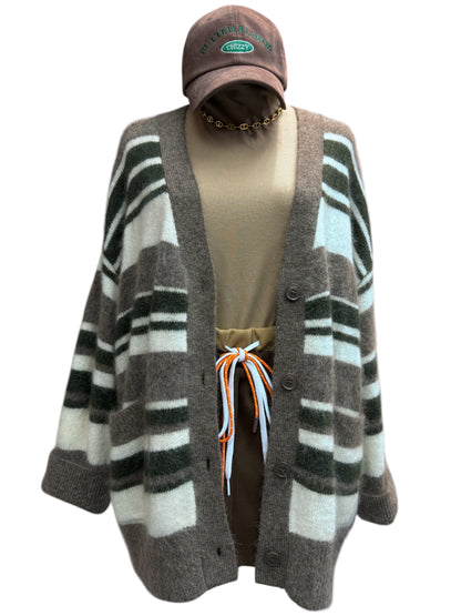 Striped wool cardigan #00054
