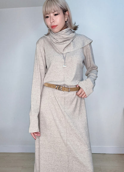 Front and back knitted dress (with scarf) #00157