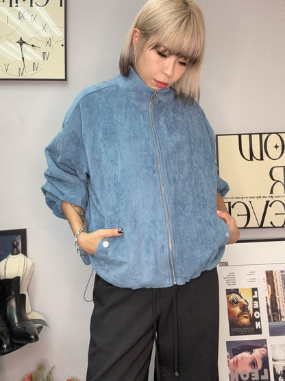 Leopard skin zip bomber