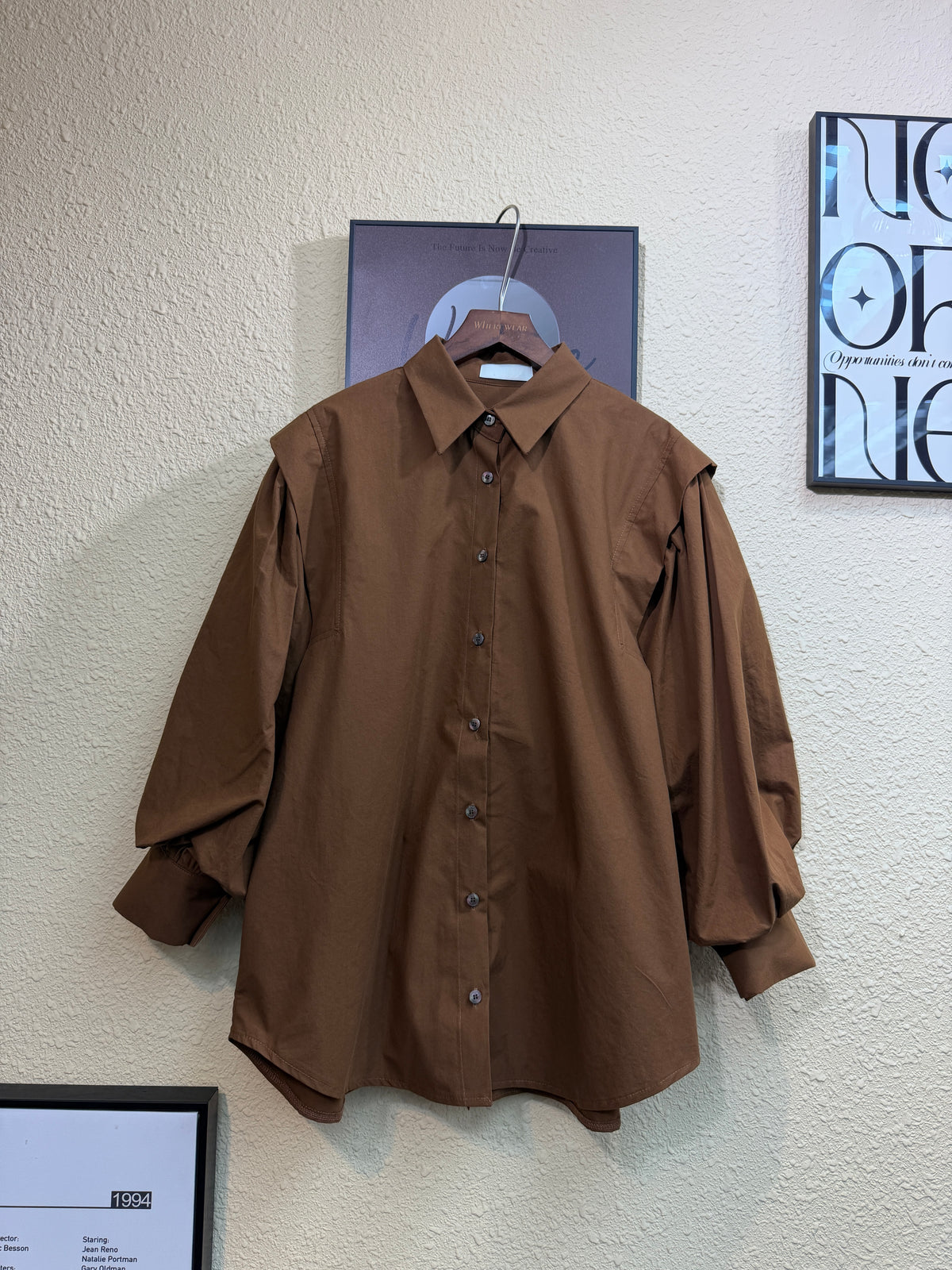 Puff middle length sleeves shirt #01023