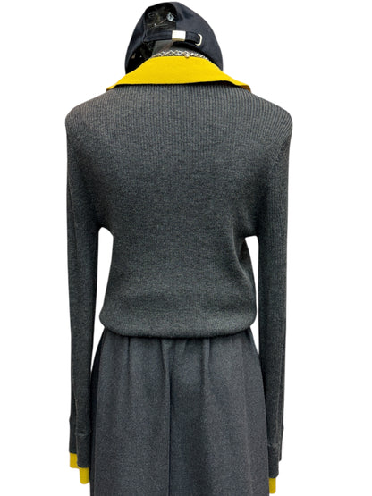 Fake two piece rib knit top