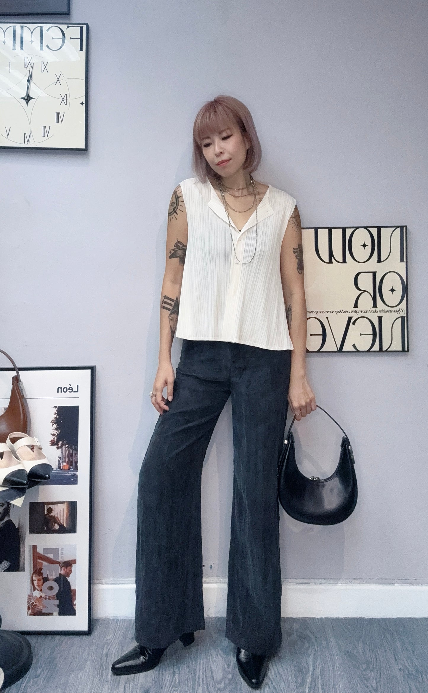 Rib sleeveless top #00831