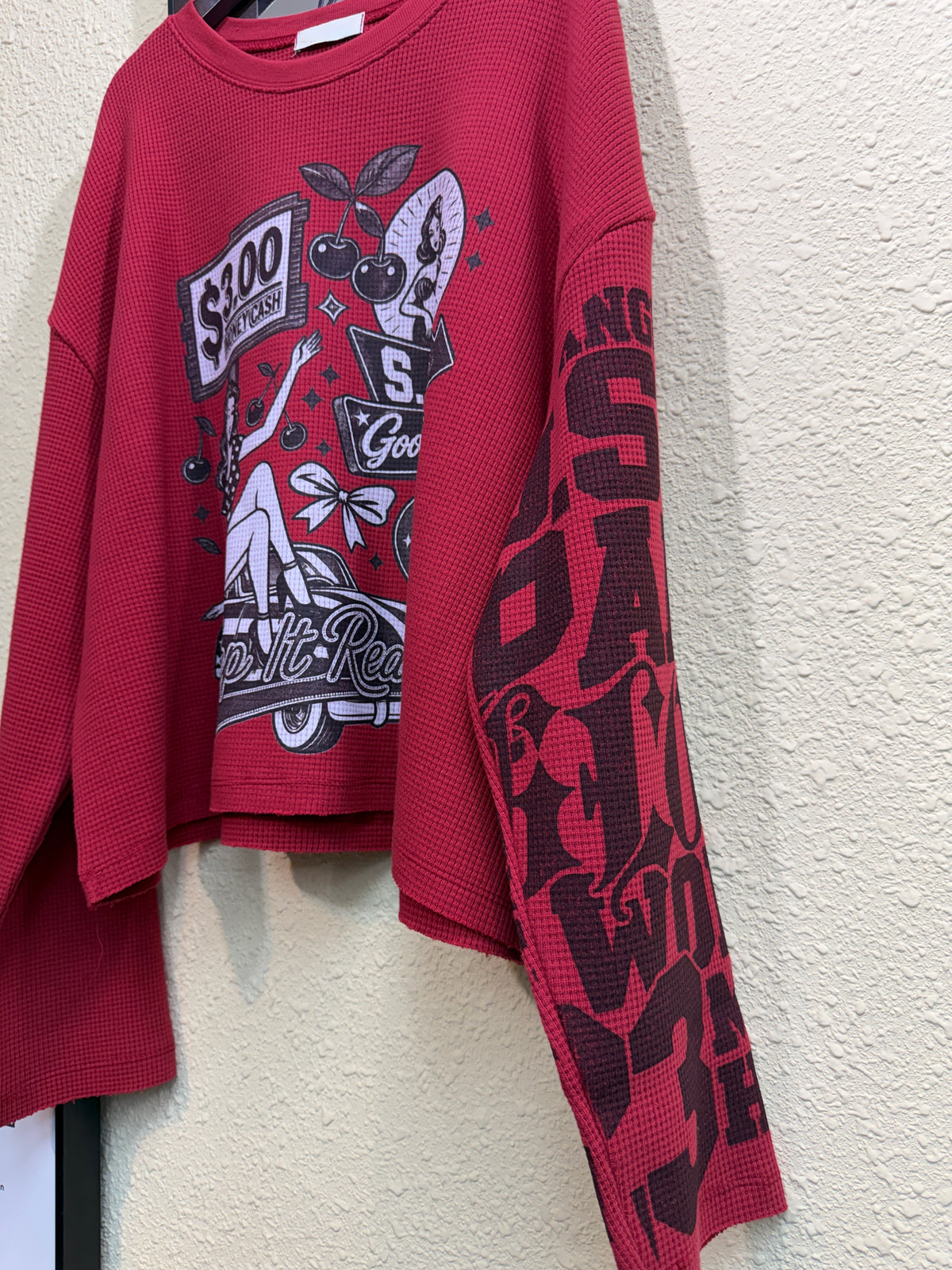 “Good vibes”printed short tee #01011