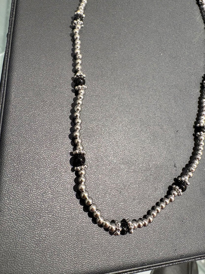Black accent beaded necklace #ass003