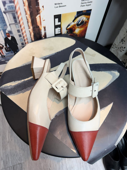 Two tone slingbacks
