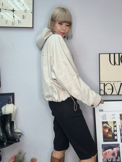 With hat short trench coat