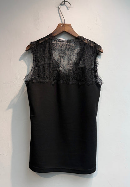 (-20%)Half lace space cotton tank #00781