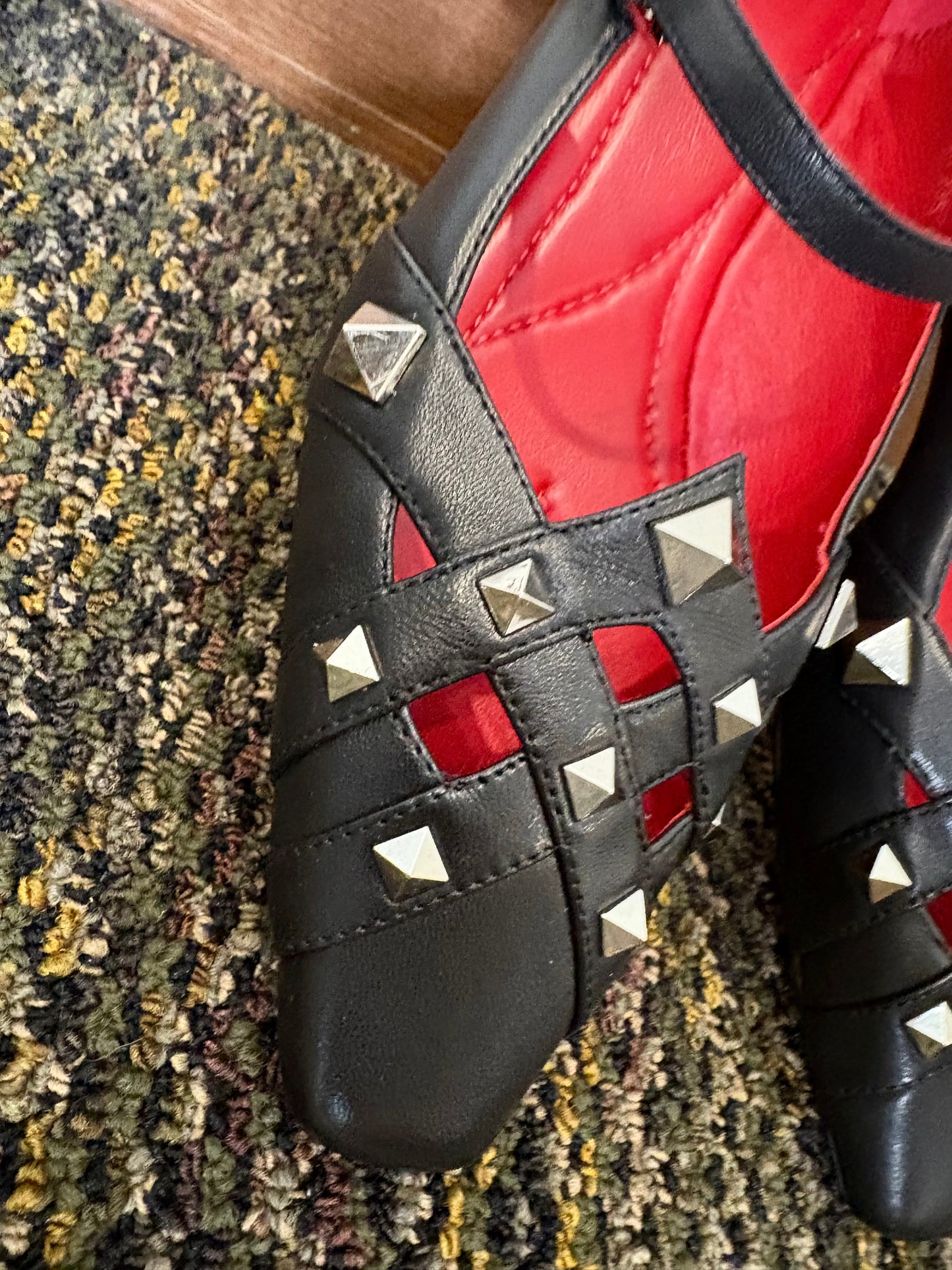 Calfskin Rockstud mary Janes