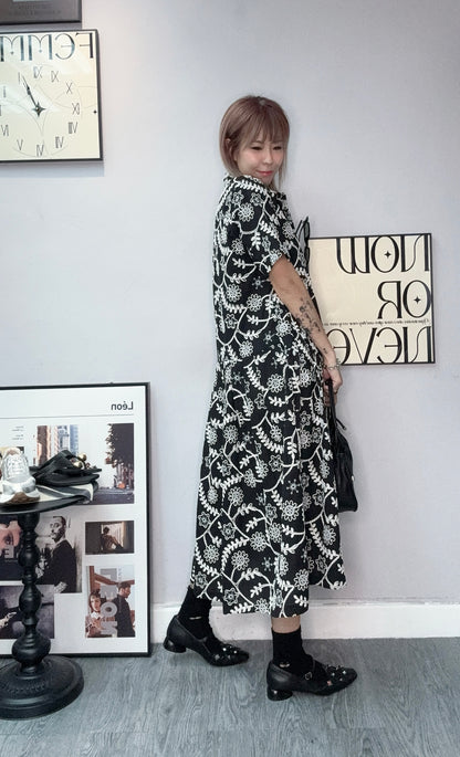 Full embroidery dress #00608