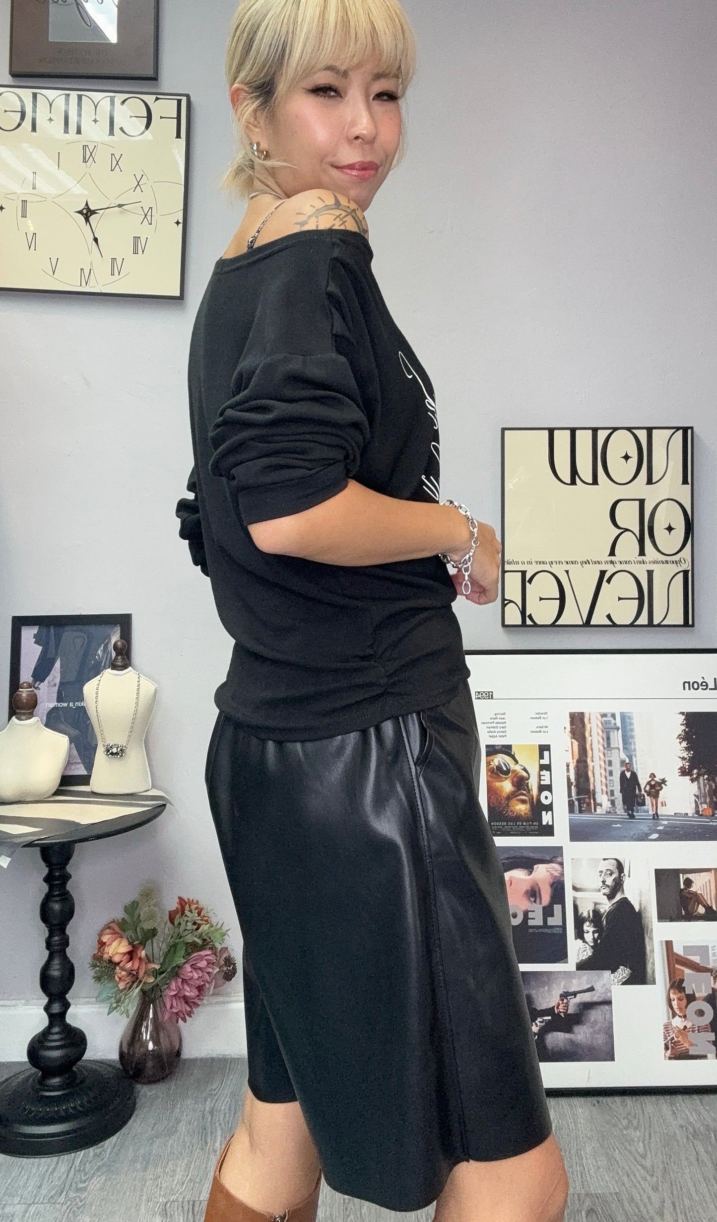 Words long sleeves cotton tee