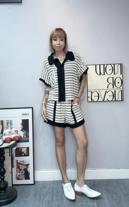 Striped knit set #00649